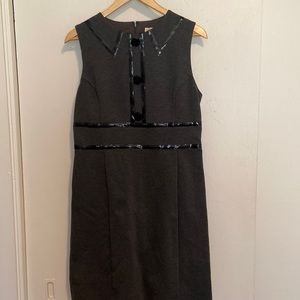 MICHAEL Michael Kors Charcoal Shift Dress with Patent Accents